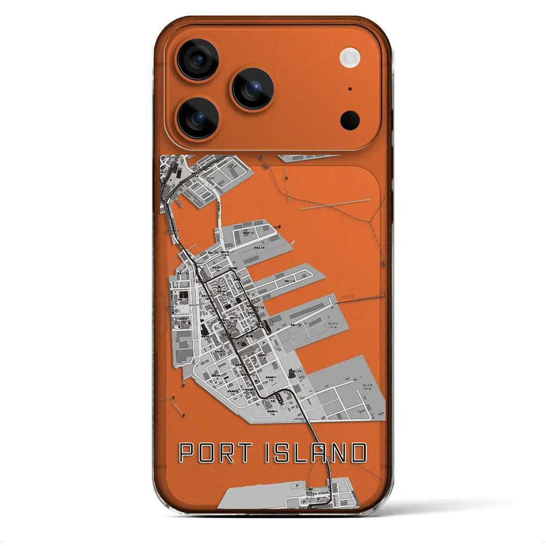 【ポートアイランド(兵庫県)】地図柄iPhoneケース(クリアタイプ)