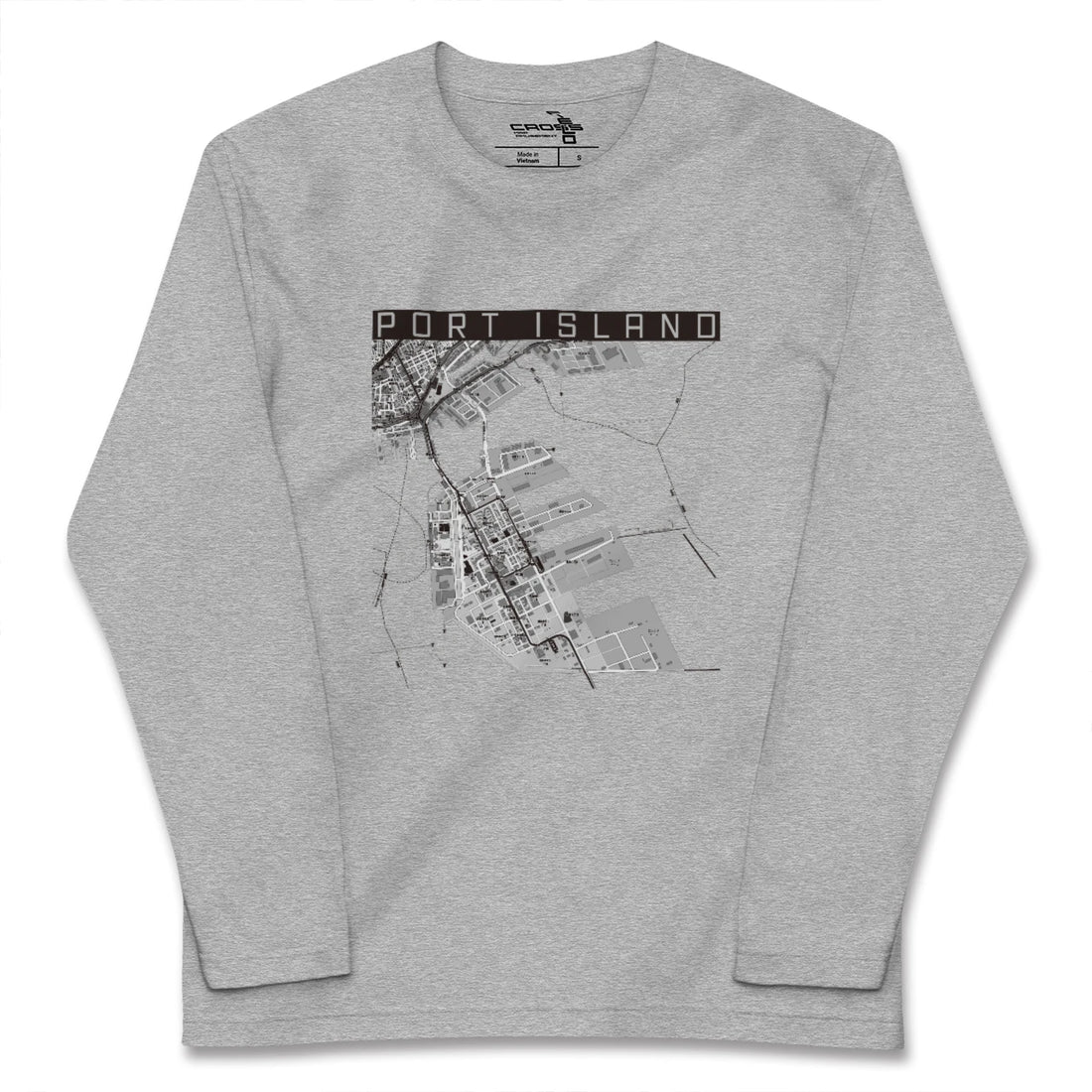 【ポートアイランド(兵庫県)】地図柄ロングスリーブTシャツ