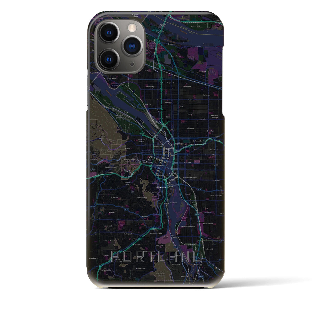 【ポートランド(アメリカ)】地図柄iPhoneケース(バックカバータイプ)
