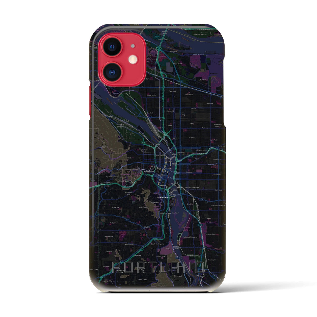 【ポートランド(アメリカ)】地図柄iPhoneケース(バックカバータイプ)