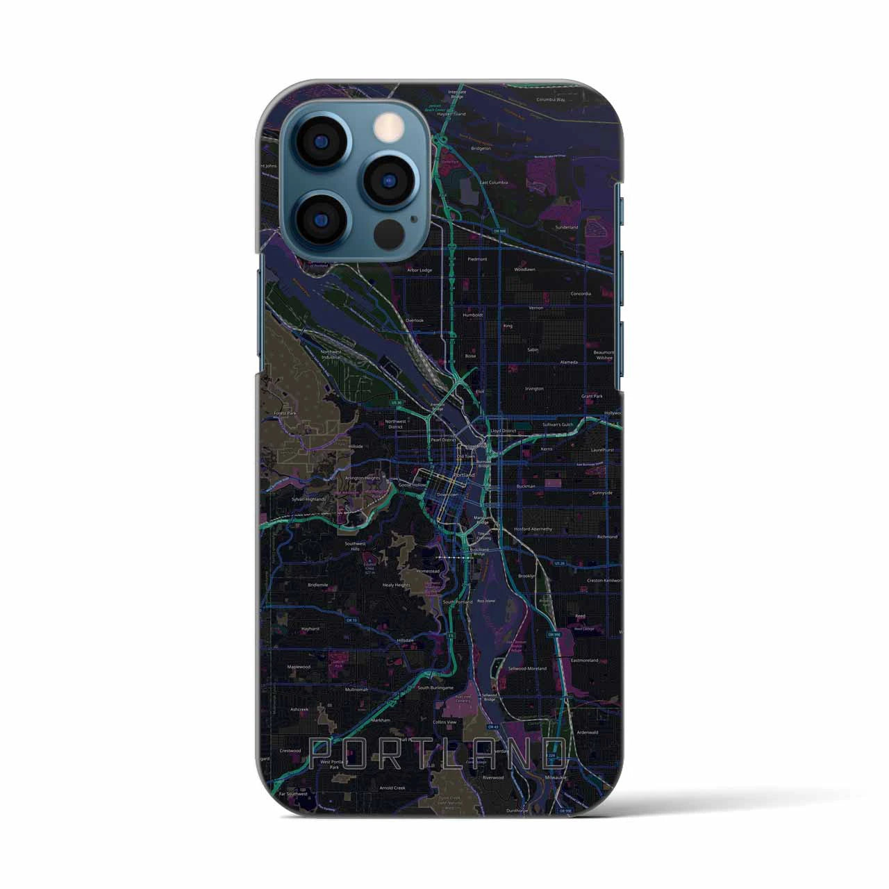 【ポートランド(アメリカ)】地図柄iPhoneケース(バックカバータイプ)