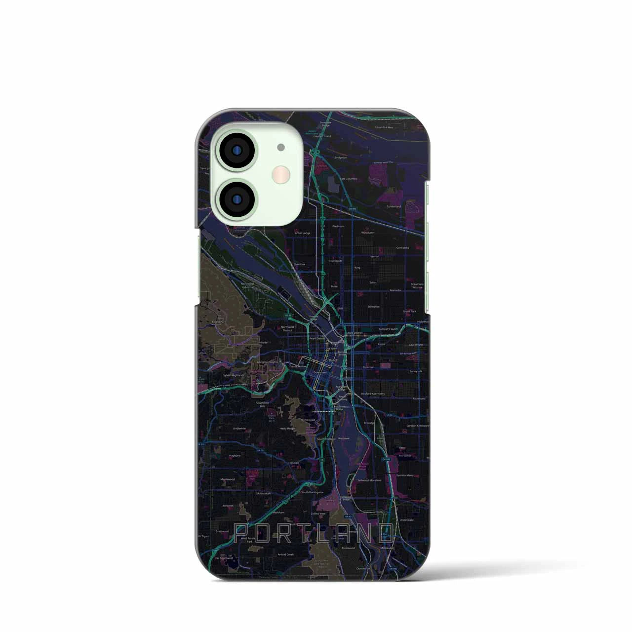【ポートランド(アメリカ)】地図柄iPhoneケース(バックカバータイプ)