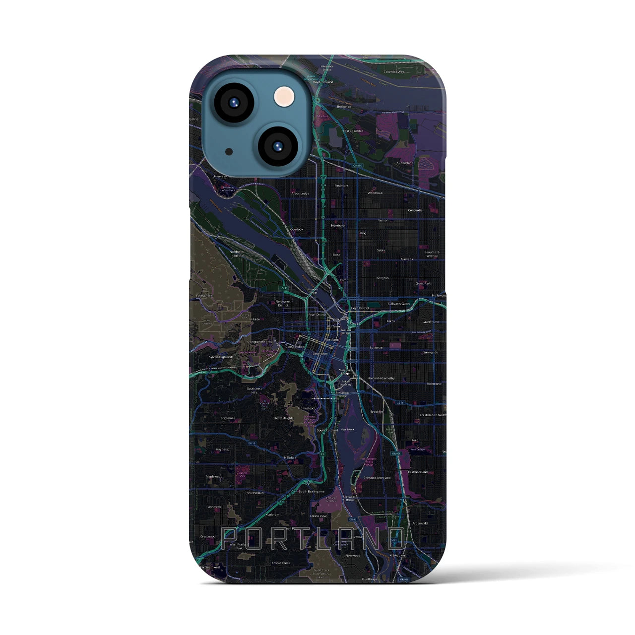 【ポートランド(アメリカ)】地図柄iPhoneケース(バックカバータイプ)