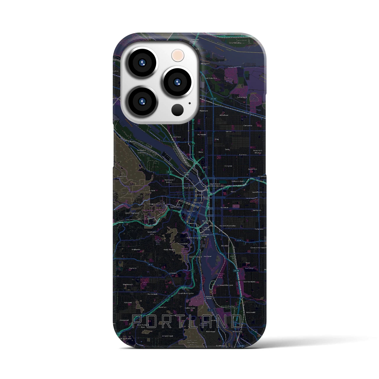 【ポートランド(アメリカ)】地図柄iPhoneケース(バックカバータイプ)