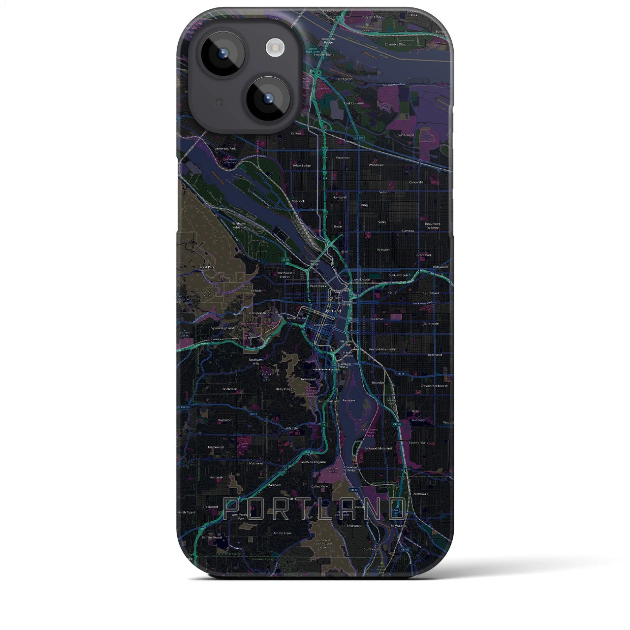 【ポートランド(アメリカ)】地図柄iPhoneケース(バックカバータイプ)