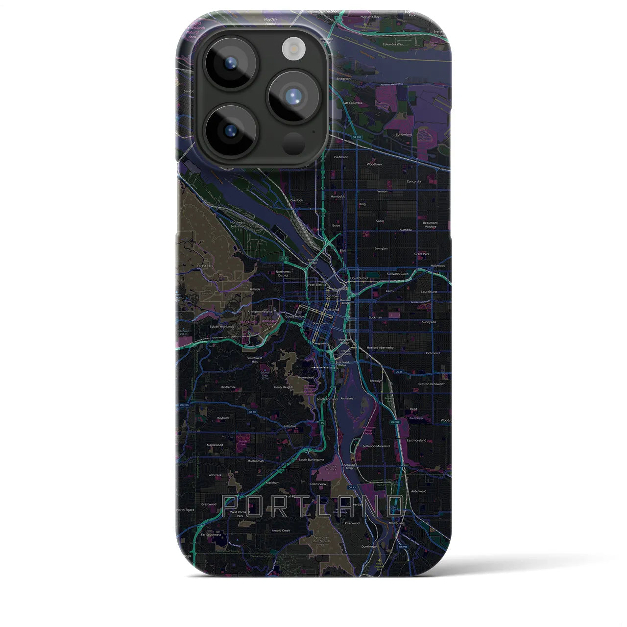 【ポートランド(アメリカ)】地図柄iPhoneケース(バックカバータイプ)
