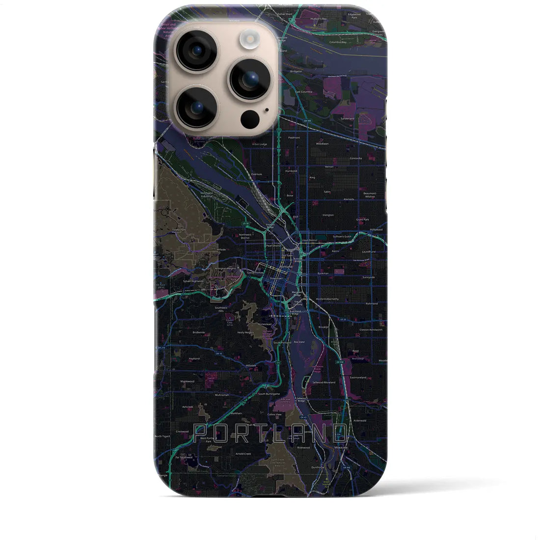 【ポートランド(アメリカ)】地図柄iPhoneケース(バックカバータイプ)