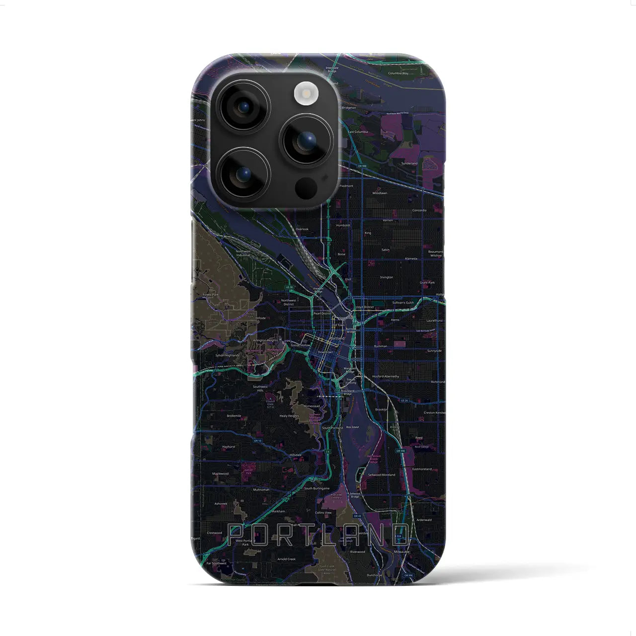 【ポートランド(アメリカ)】地図柄iPhoneケース(バックカバータイプ)