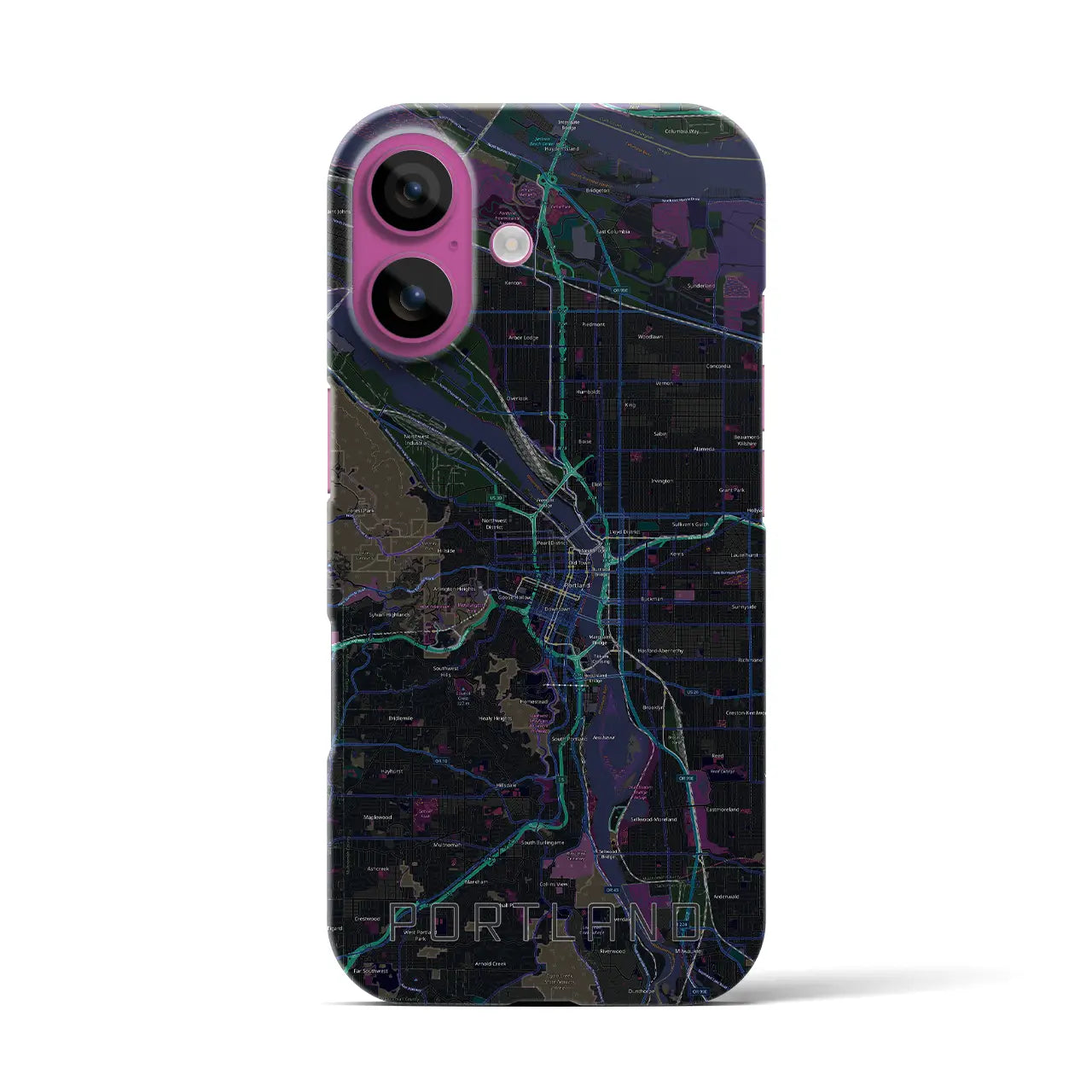 【ポートランド(アメリカ)】地図柄iPhoneケース(バックカバータイプ)