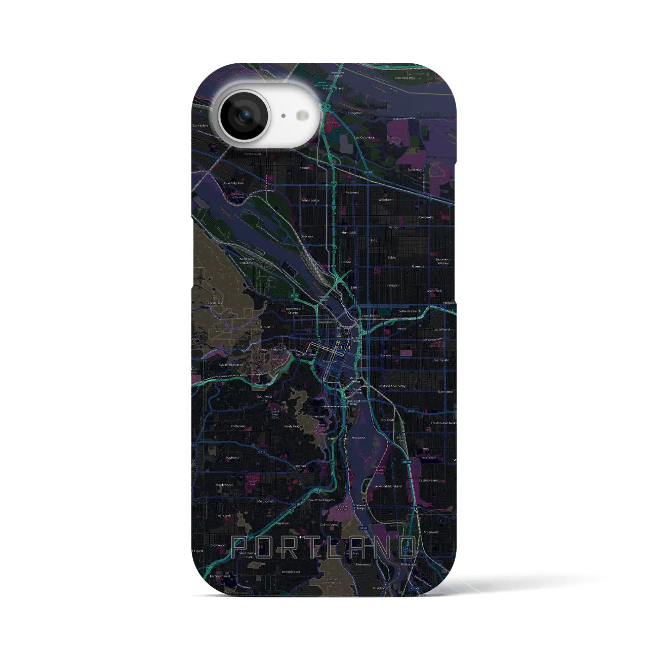 【ポートランド(アメリカ)】地図柄iPhoneケース(バックカバータイプ)