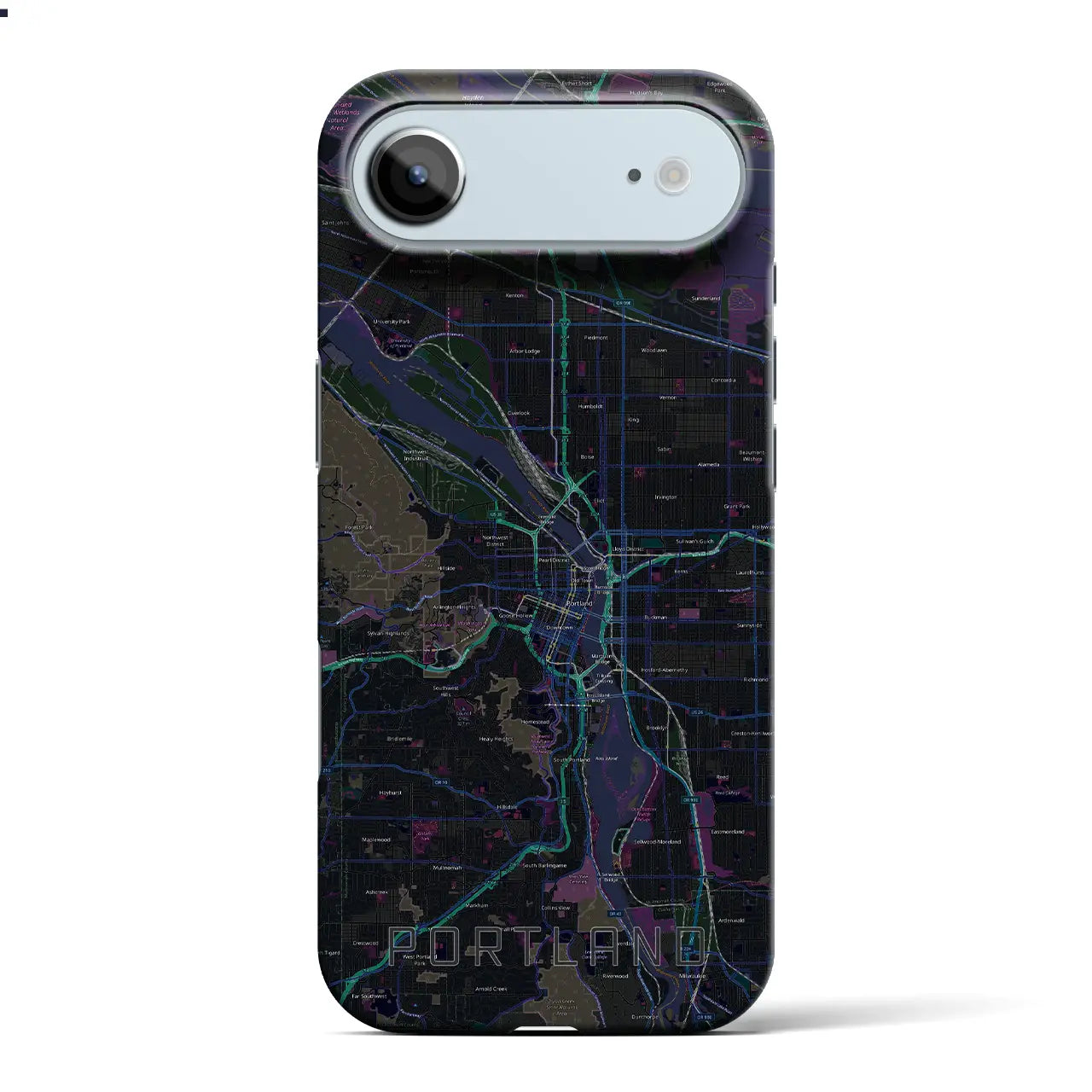 【ポートランド(アメリカ)】地図柄iPhoneケース(バックカバータイプ)