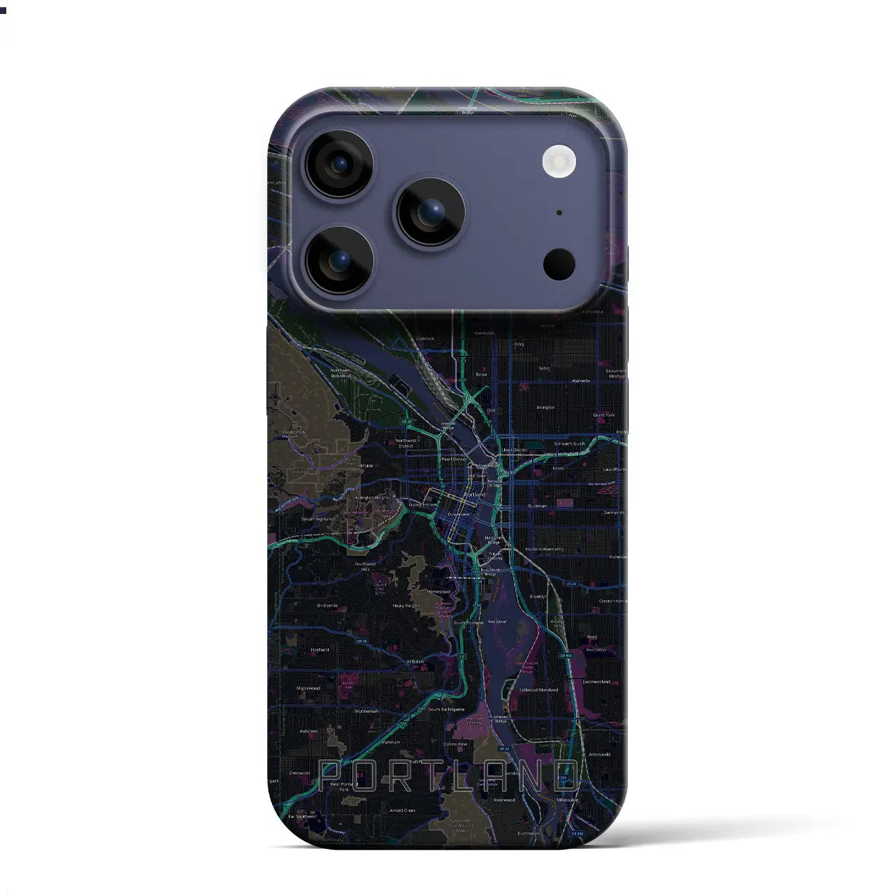 【ポートランド(アメリカ)】地図柄iPhoneケース(バックカバータイプ)