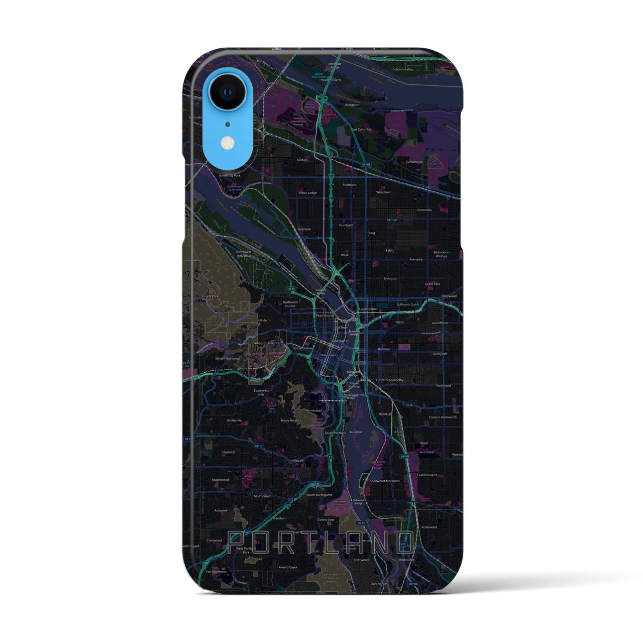 【ポートランド(アメリカ)】地図柄iPhoneケース(バックカバータイプ)