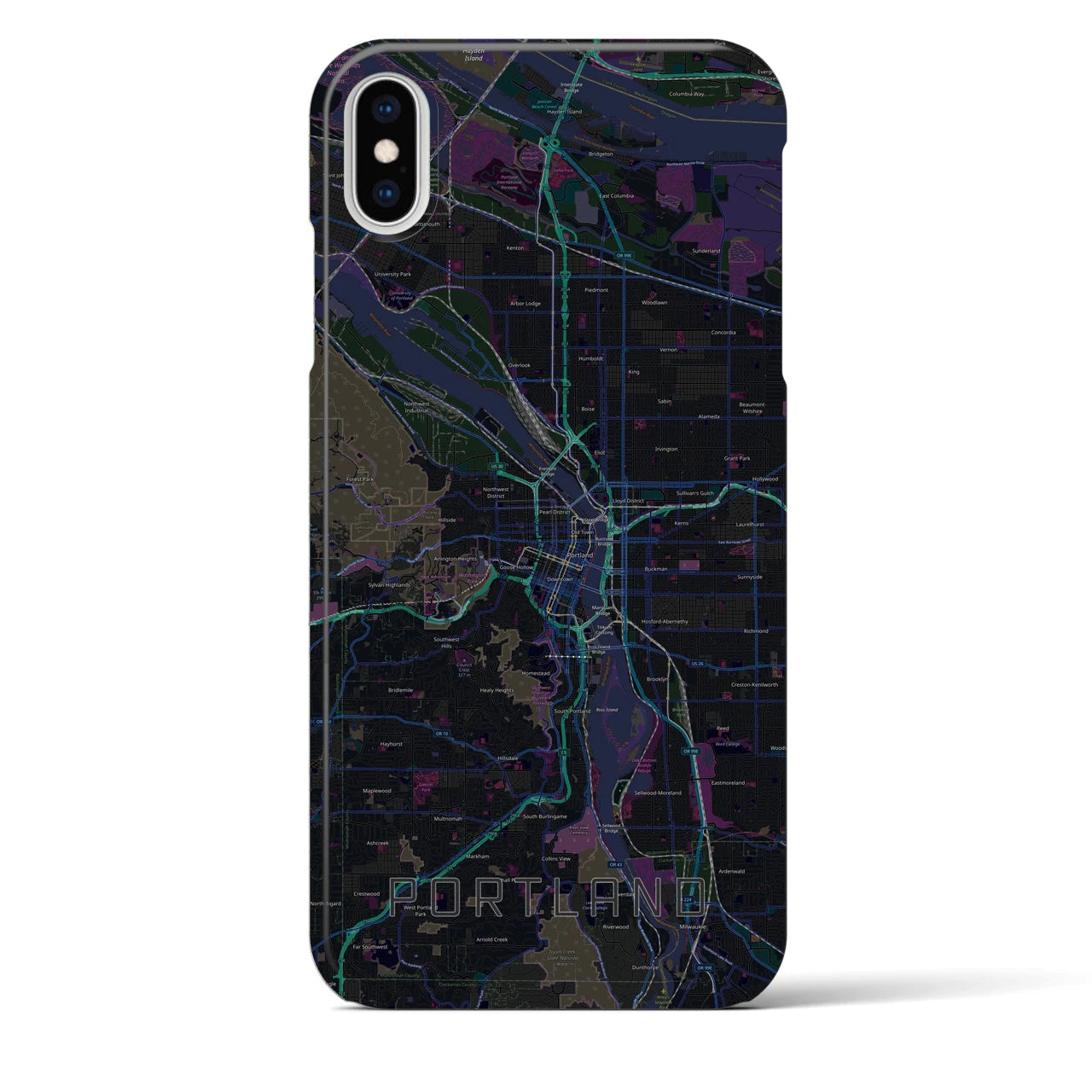 【ポートランド(アメリカ)】地図柄iPhoneケース(バックカバータイプ)