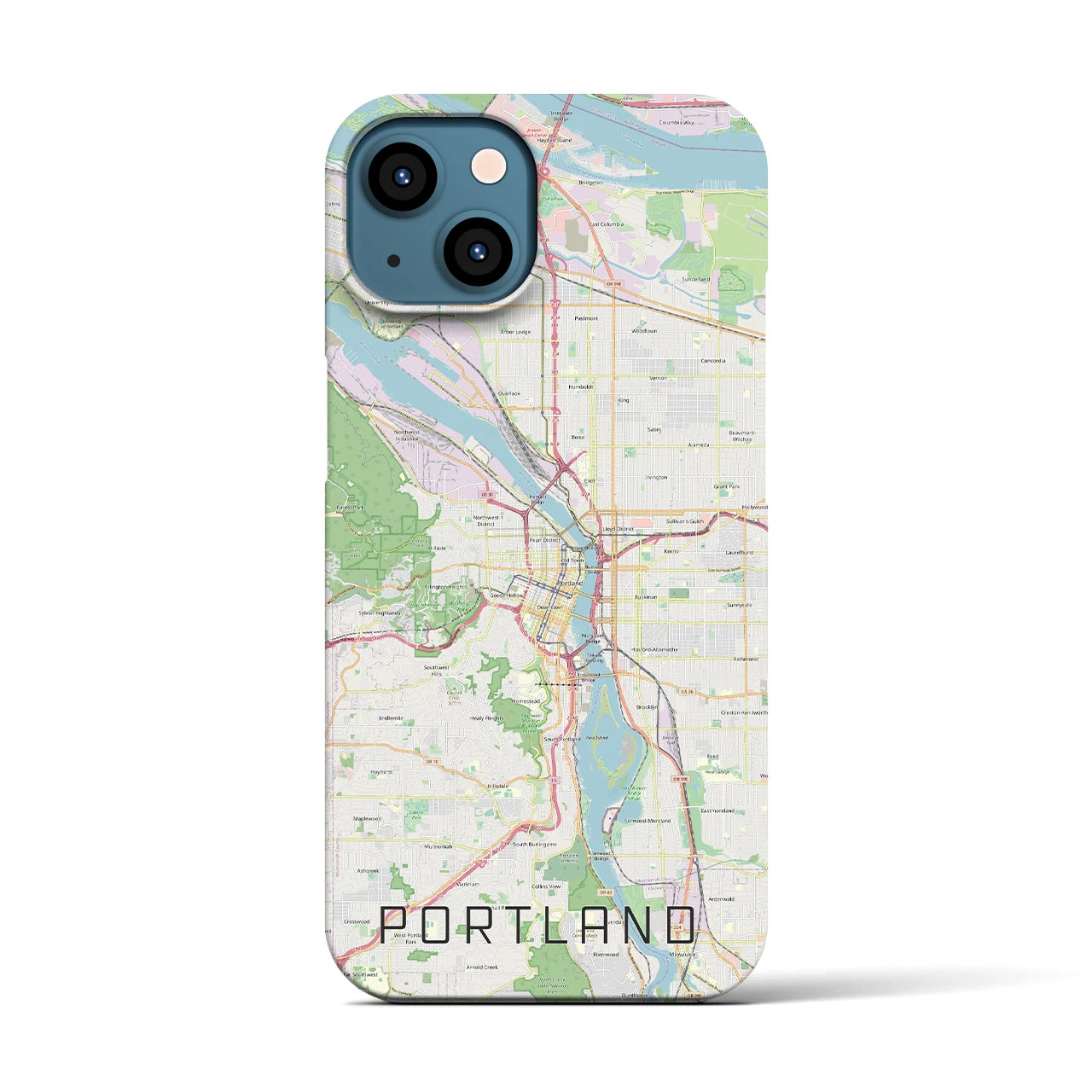【ポートランド(アメリカ)】地図柄iPhoneケース(バックカバータイプ)