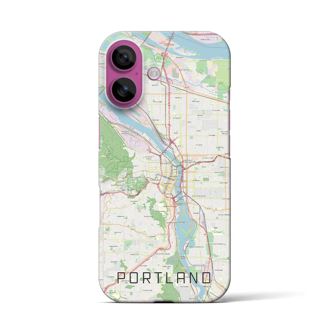【ポートランド(アメリカ)】地図柄iPhoneケース(バックカバータイプ)