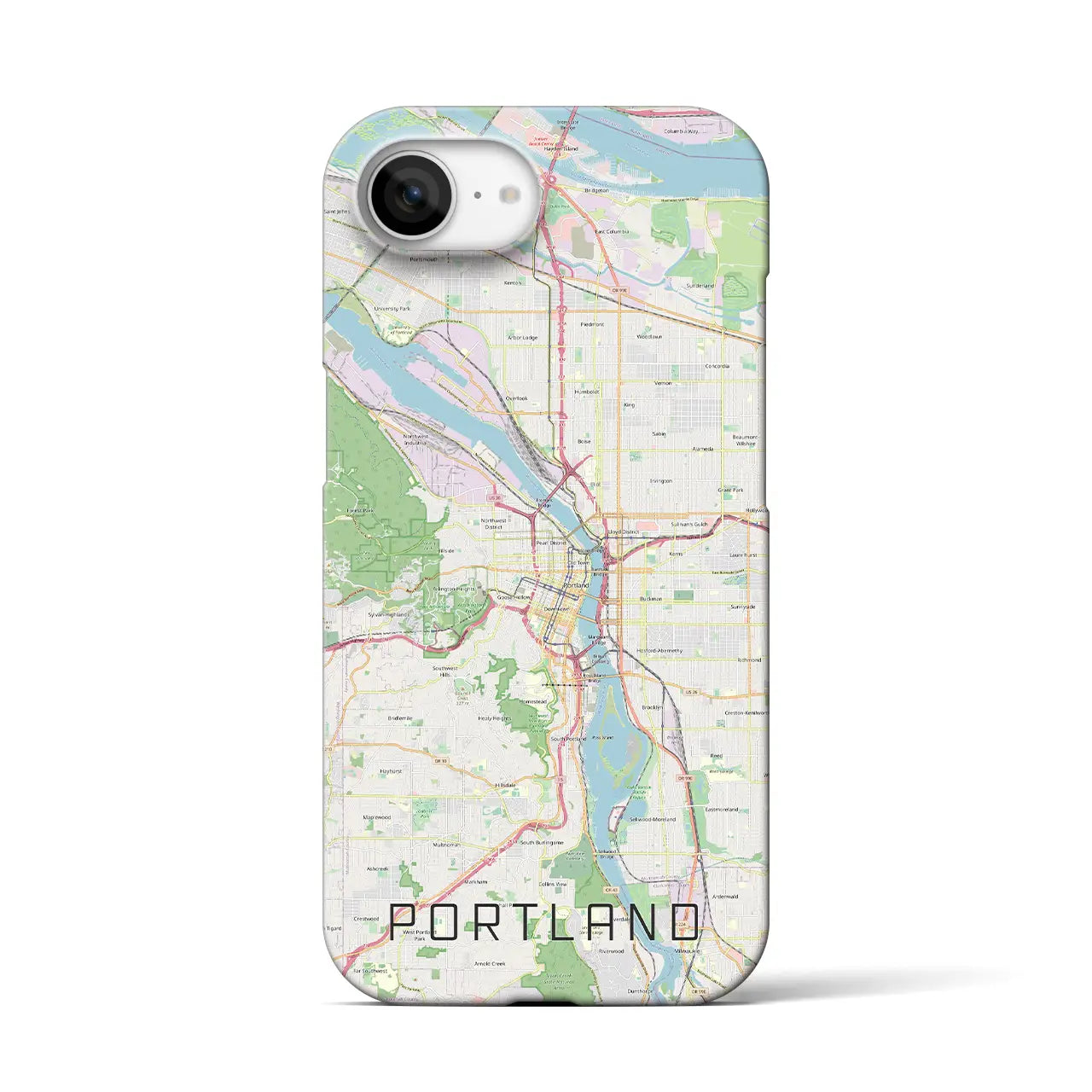【ポートランド(アメリカ)】地図柄iPhoneケース(バックカバータイプ)