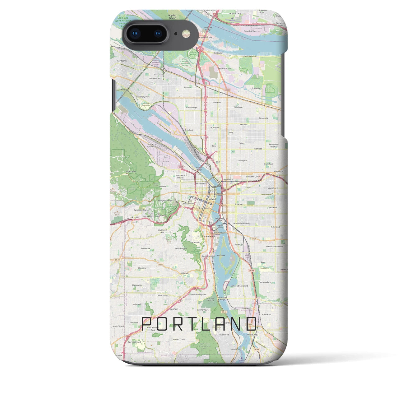 【ポートランド(アメリカ)】地図柄iPhoneケース(バックカバータイプ)