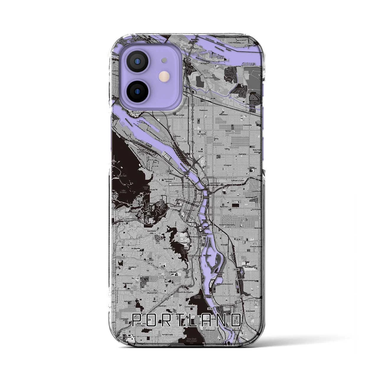 【ポートランド(アメリカ)】地図柄iPhoneケース(クリアタイプ)