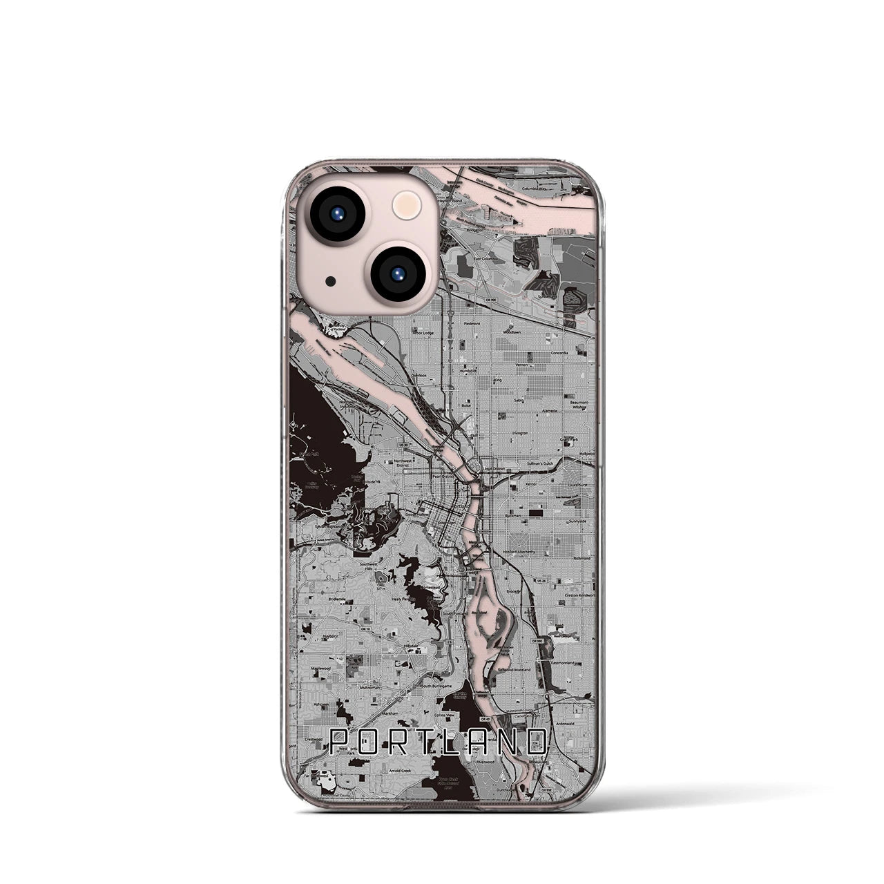 【ポートランド(アメリカ)】地図柄iPhoneケース(クリアタイプ)