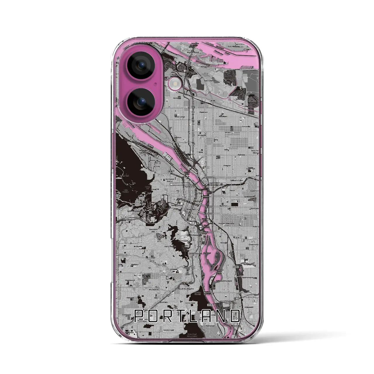 【ポートランド(アメリカ)】地図柄iPhoneケース(クリアタイプ)