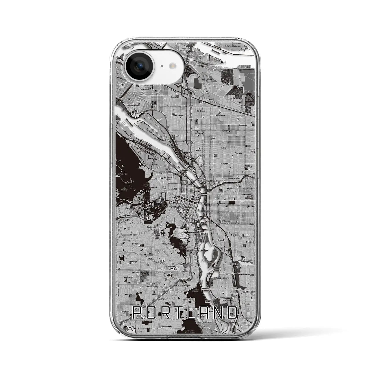 【ポートランド(アメリカ)】地図柄iPhoneケース(クリアタイプ)
