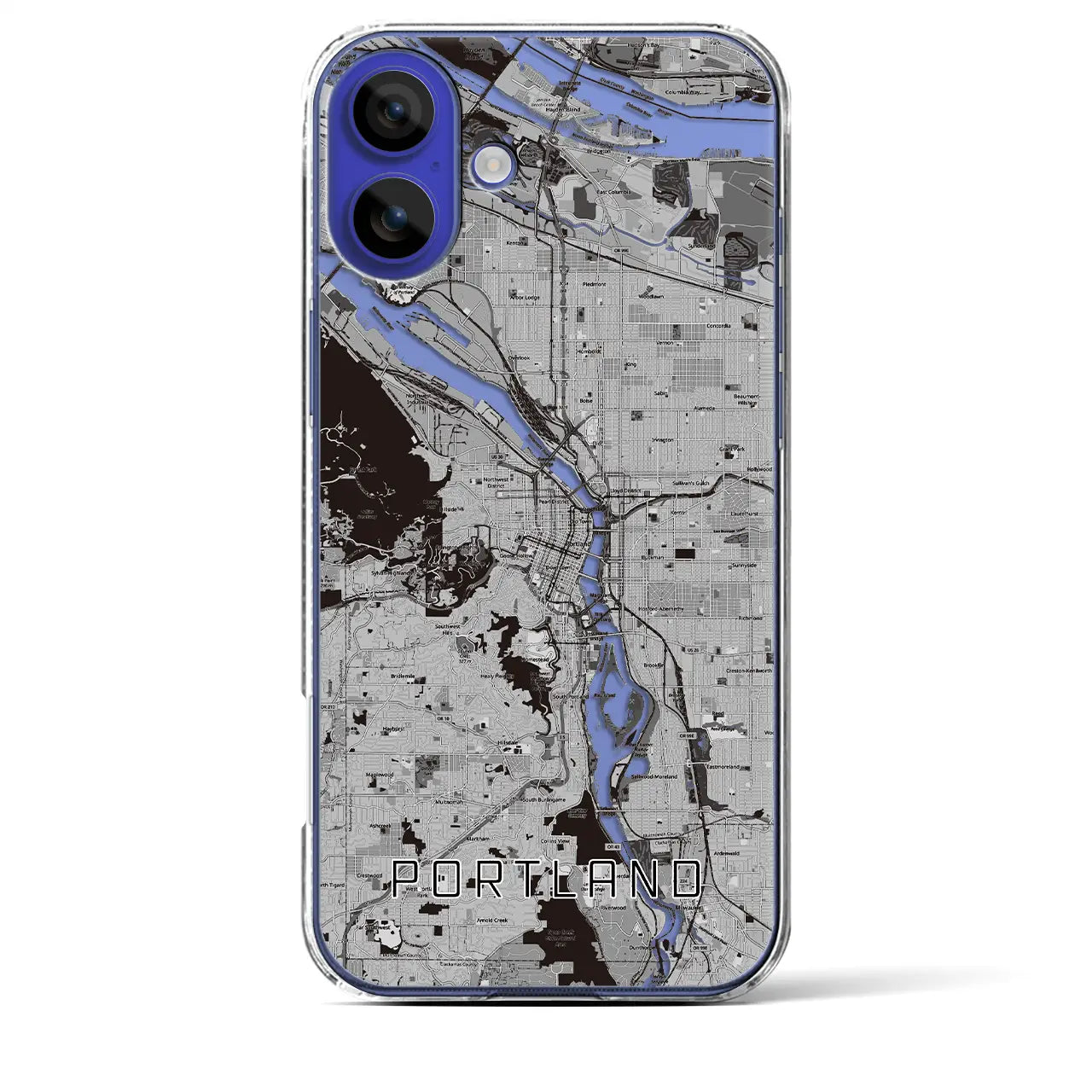 【ポートランド(アメリカ)】地図柄iPhoneケース(クリアタイプ)