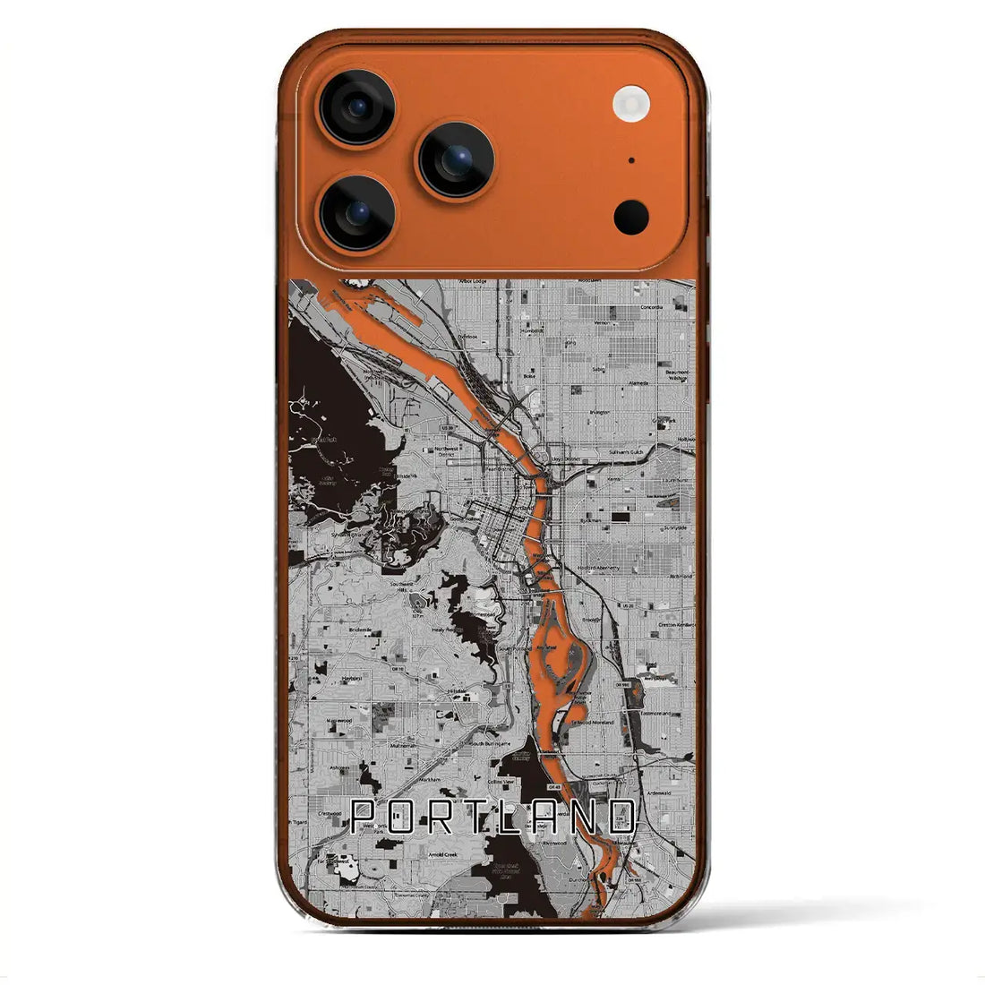 【ポートランド(アメリカ)】地図柄iPhoneケース(クリアタイプ)