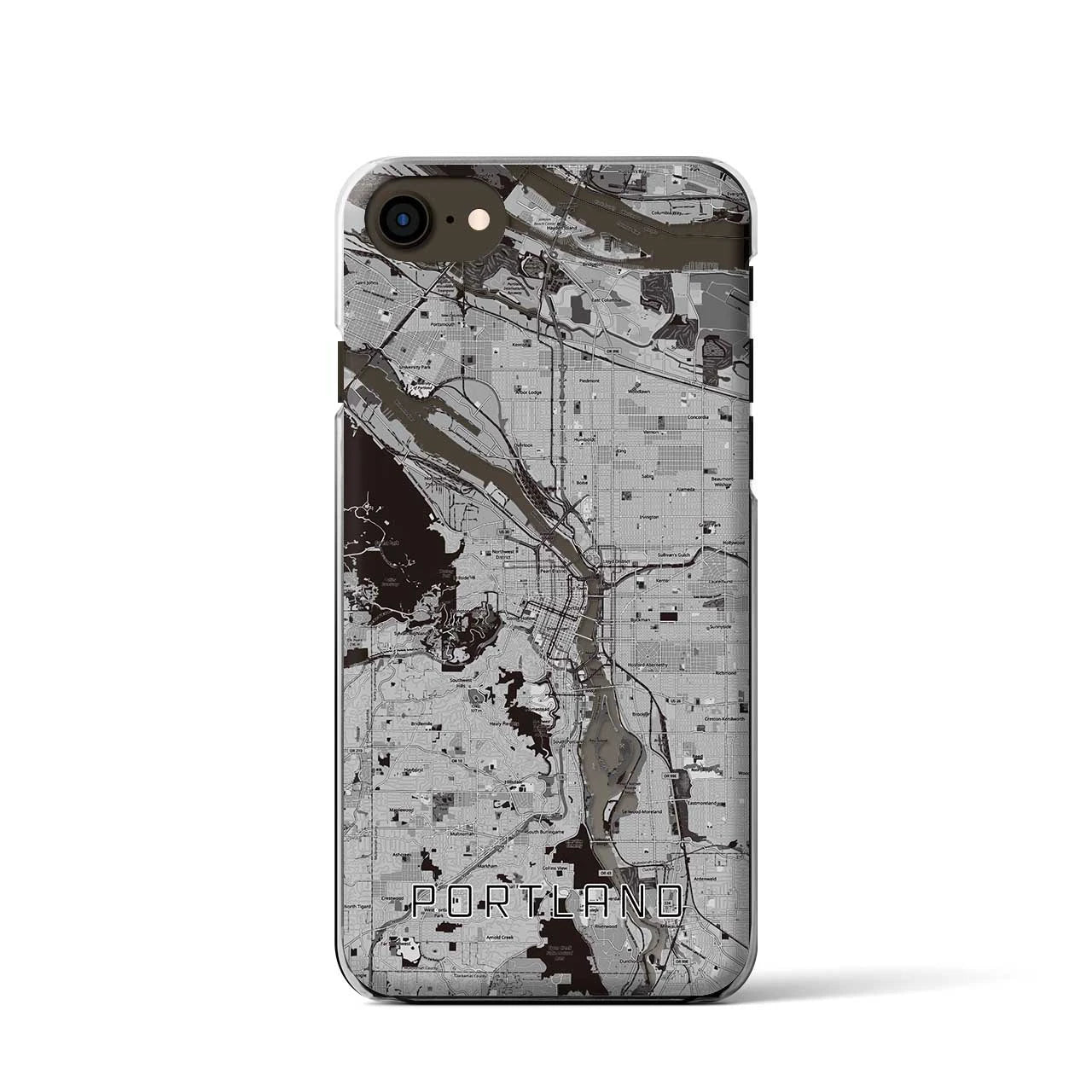 【ポートランド(アメリカ)】地図柄iPhoneケース(クリアタイプ)