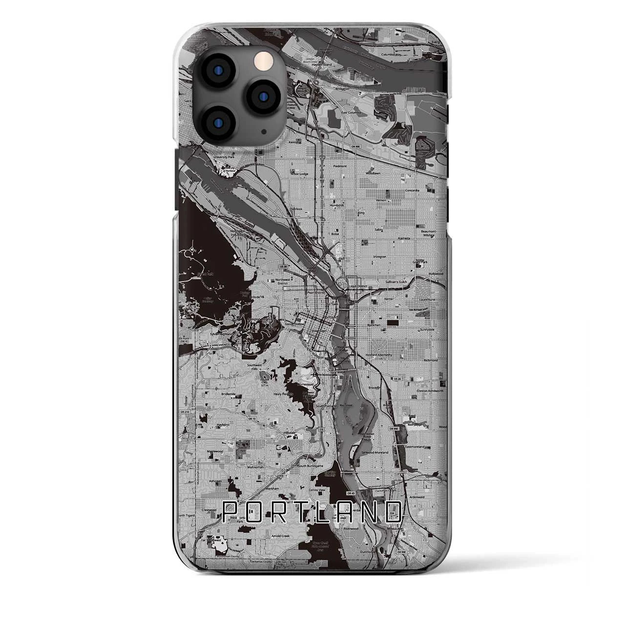 【ポートランド(アメリカ)】地図柄iPhoneケース(クリアタイプ)