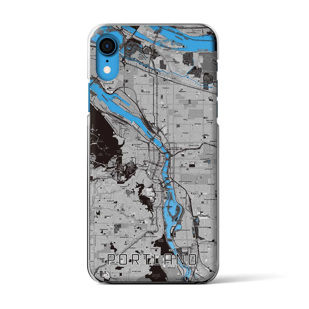 【ポートランド(アメリカ)】地図柄iPhoneケース(クリアタイプ)