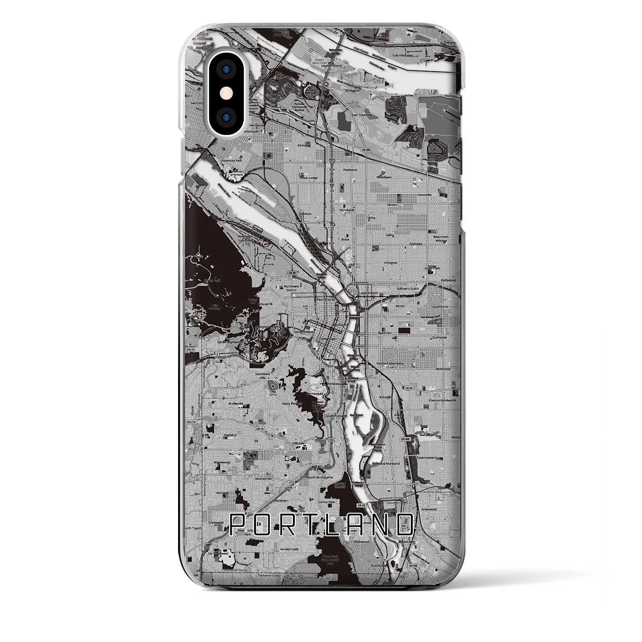 【ポートランド(アメリカ)】地図柄iPhoneケース(クリアタイプ)