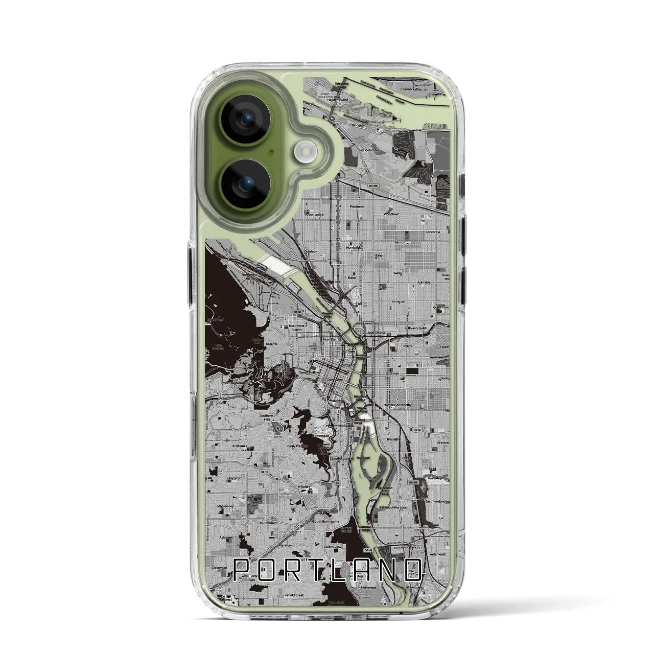 【ポートランド(アメリカ)】地図柄iPhoneケース(MagSafeタイプ)