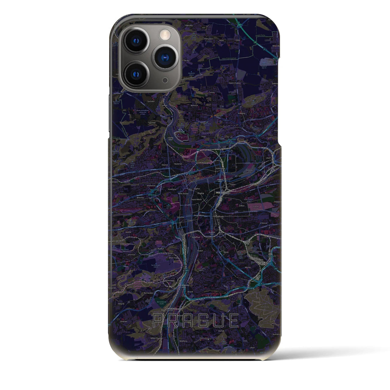 【プラハ(チェコ)】地図柄iPhoneケース(バックカバータイプ)