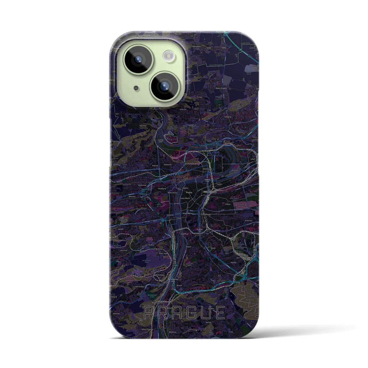 【プラハ(チェコ)】地図柄iPhoneケース(バックカバータイプ)