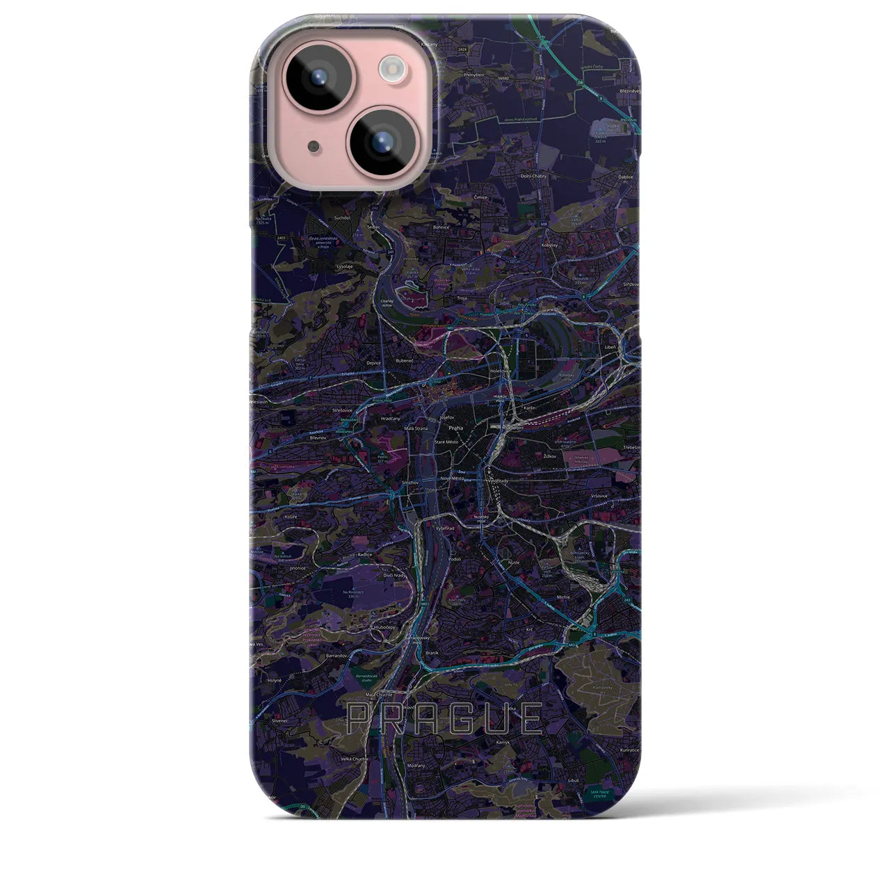 【プラハ(チェコ)】地図柄iPhoneケース(バックカバータイプ)