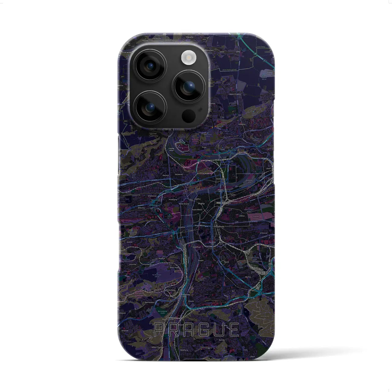 【プラハ(チェコ)】地図柄iPhoneケース(バックカバータイプ)