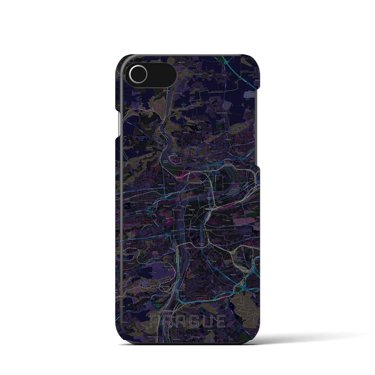 【プラハ(チェコ)】地図柄iPhoneケース(バックカバータイプ)