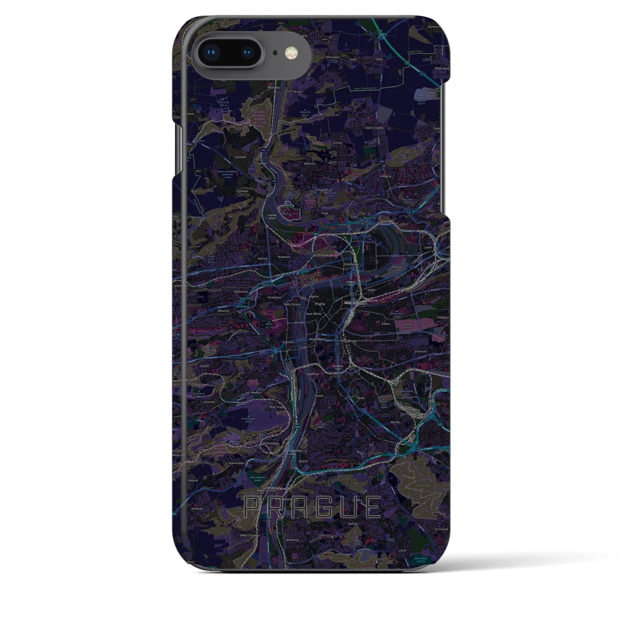 【プラハ(チェコ)】地図柄iPhoneケース(バックカバータイプ)
