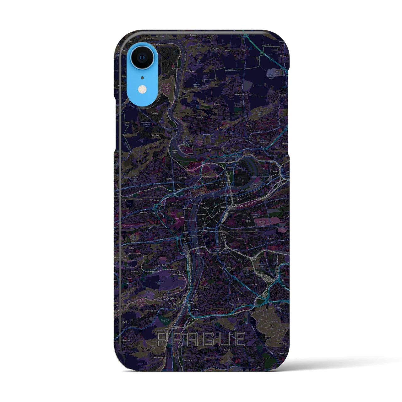 【プラハ(チェコ)】地図柄iPhoneケース(バックカバータイプ)