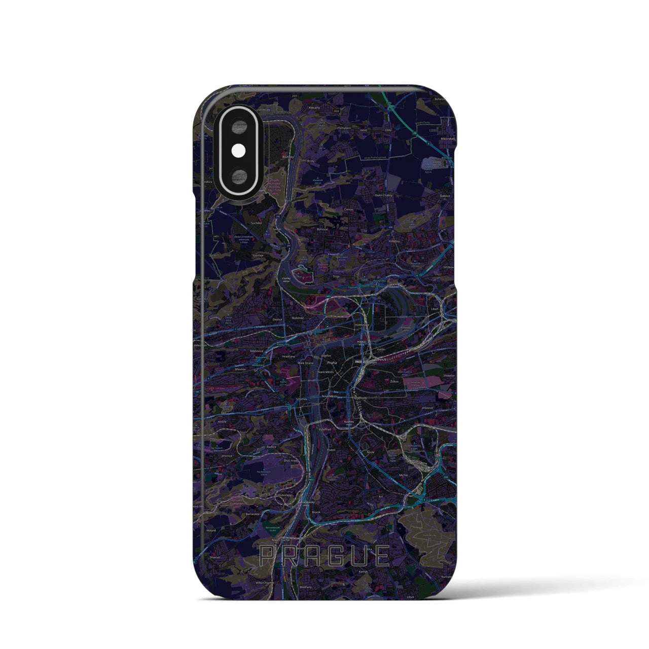 【プラハ(チェコ)】地図柄iPhoneケース(バックカバータイプ)
