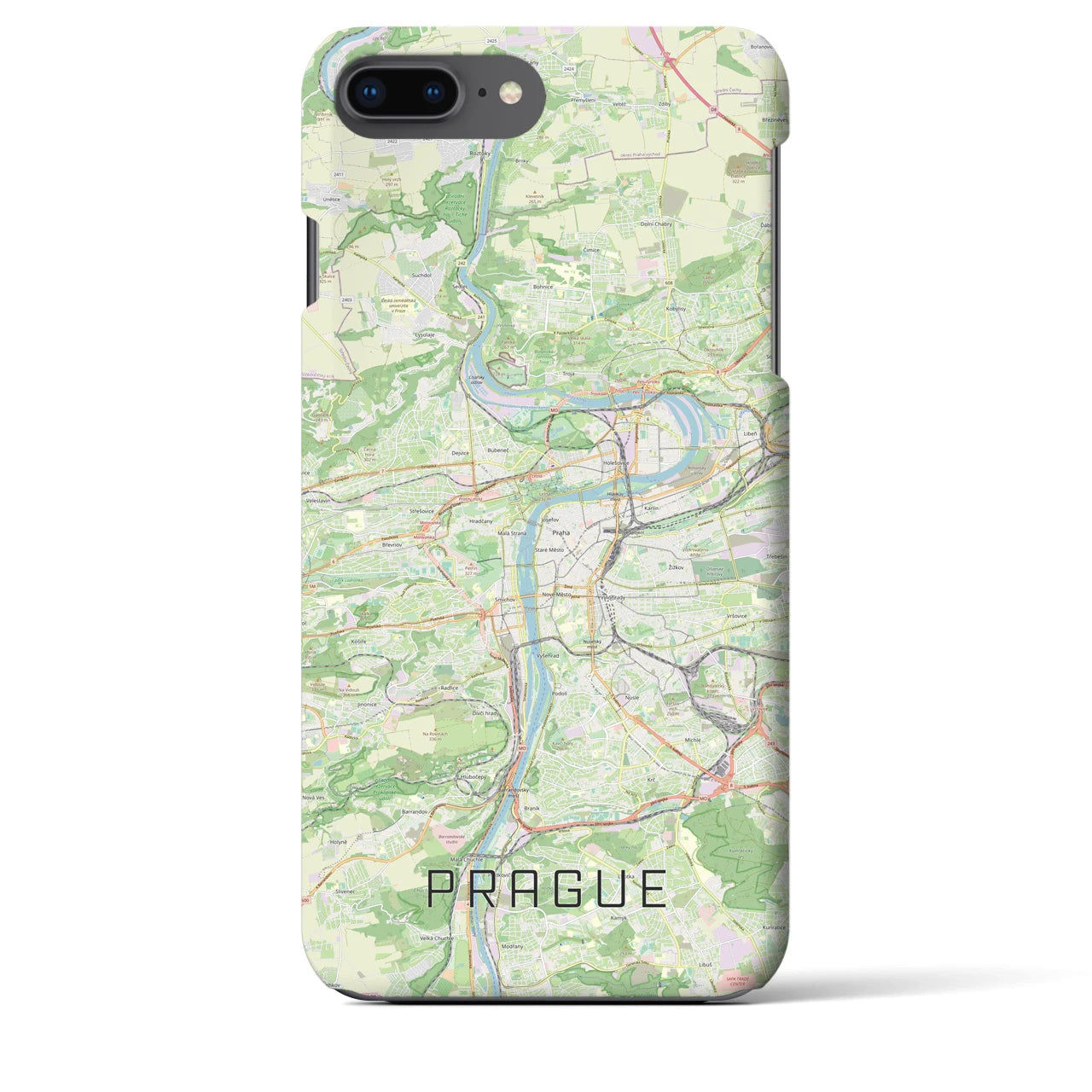 【プラハ(チェコ)】地図柄iPhoneケース(バックカバータイプ)