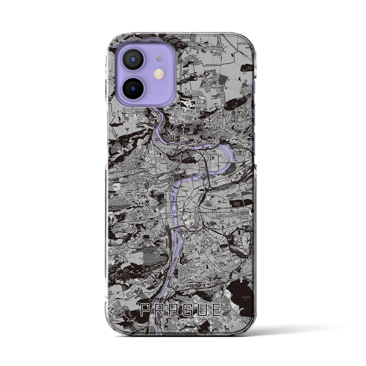 【プラハ(チェコ)】地図柄iPhoneケース(クリアタイプ)