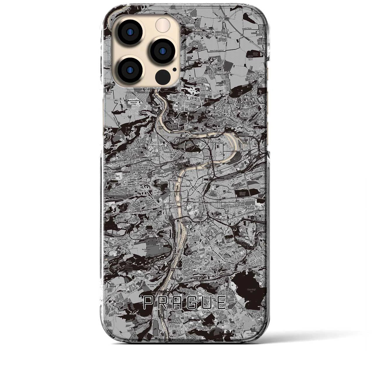 【プラハ(チェコ)】地図柄iPhoneケース(クリアタイプ)