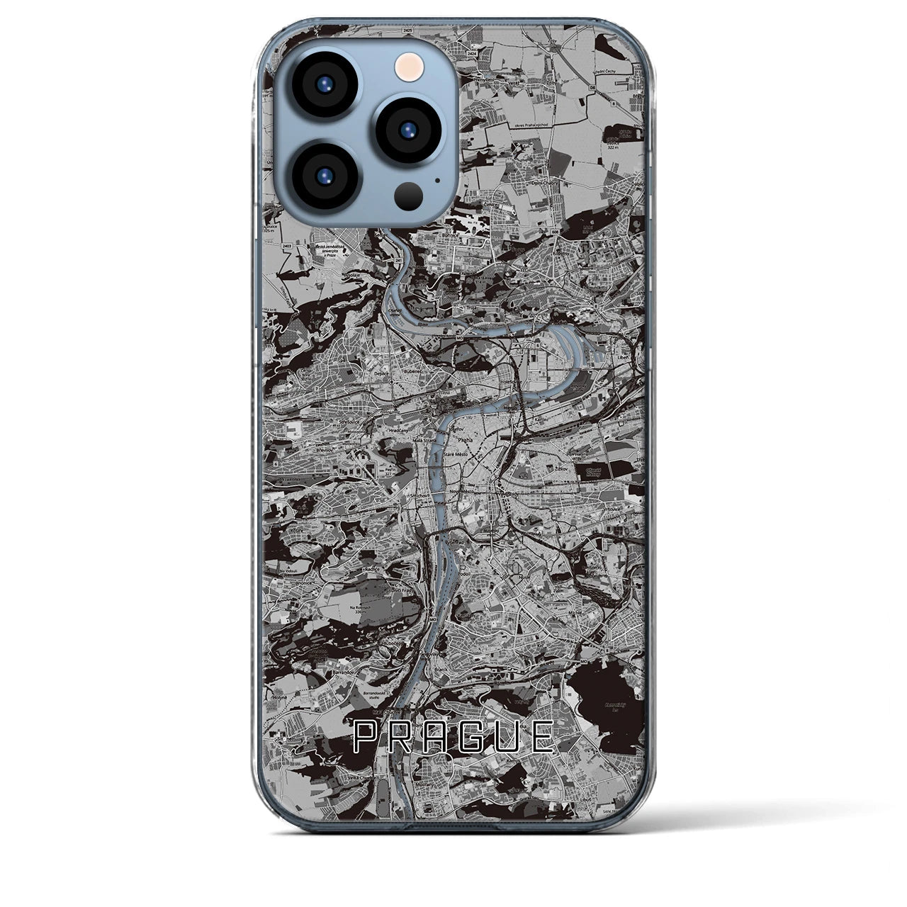 【プラハ(チェコ)】地図柄iPhoneケース(クリアタイプ)