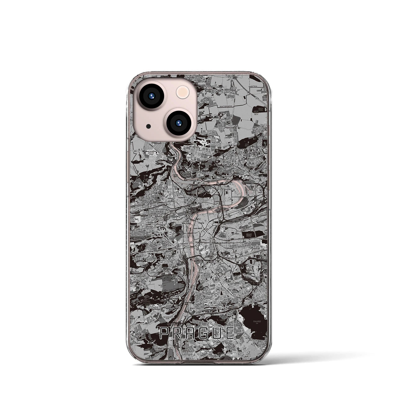 【プラハ(チェコ)】地図柄iPhoneケース(クリアタイプ)