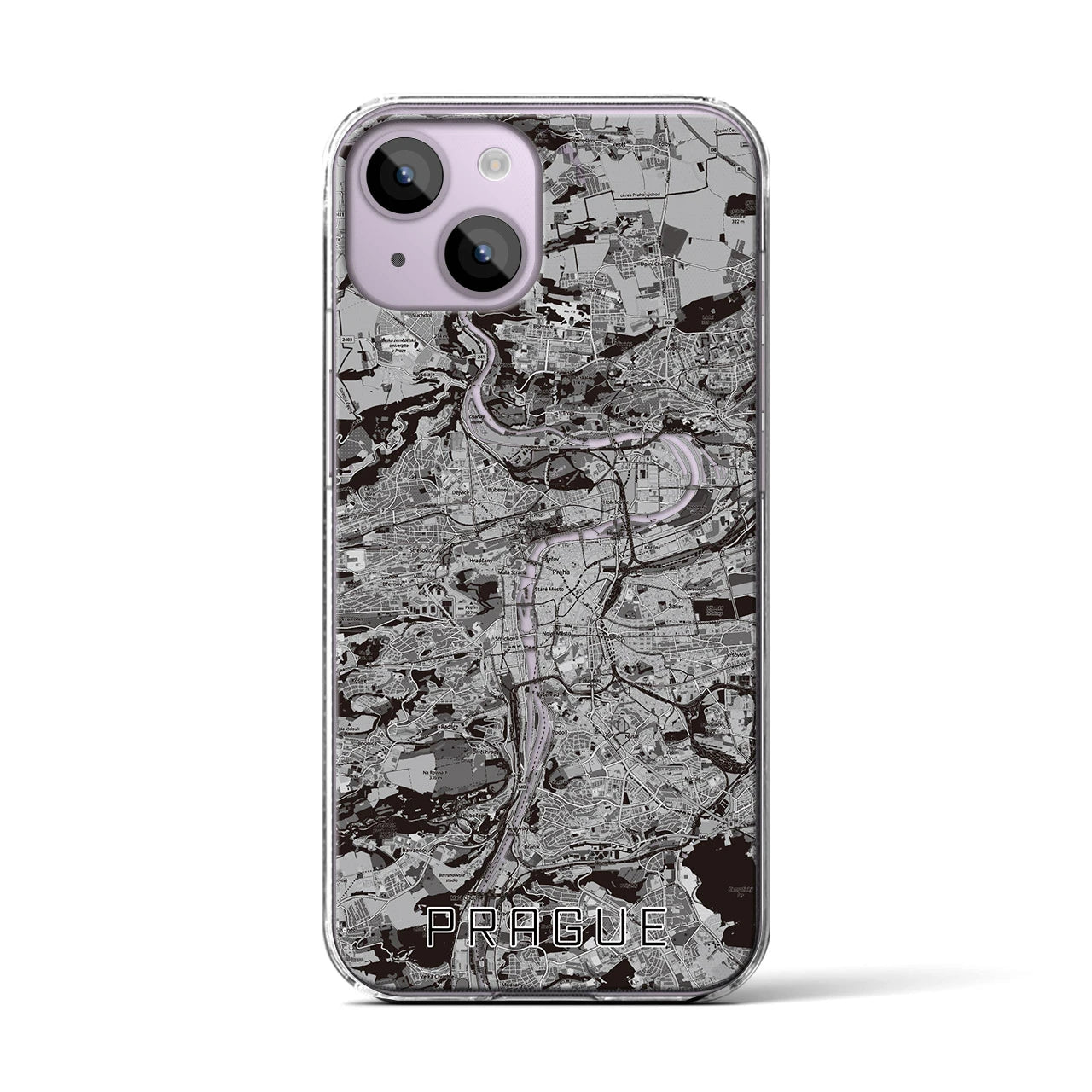 【プラハ(チェコ)】地図柄iPhoneケース(クリアタイプ)