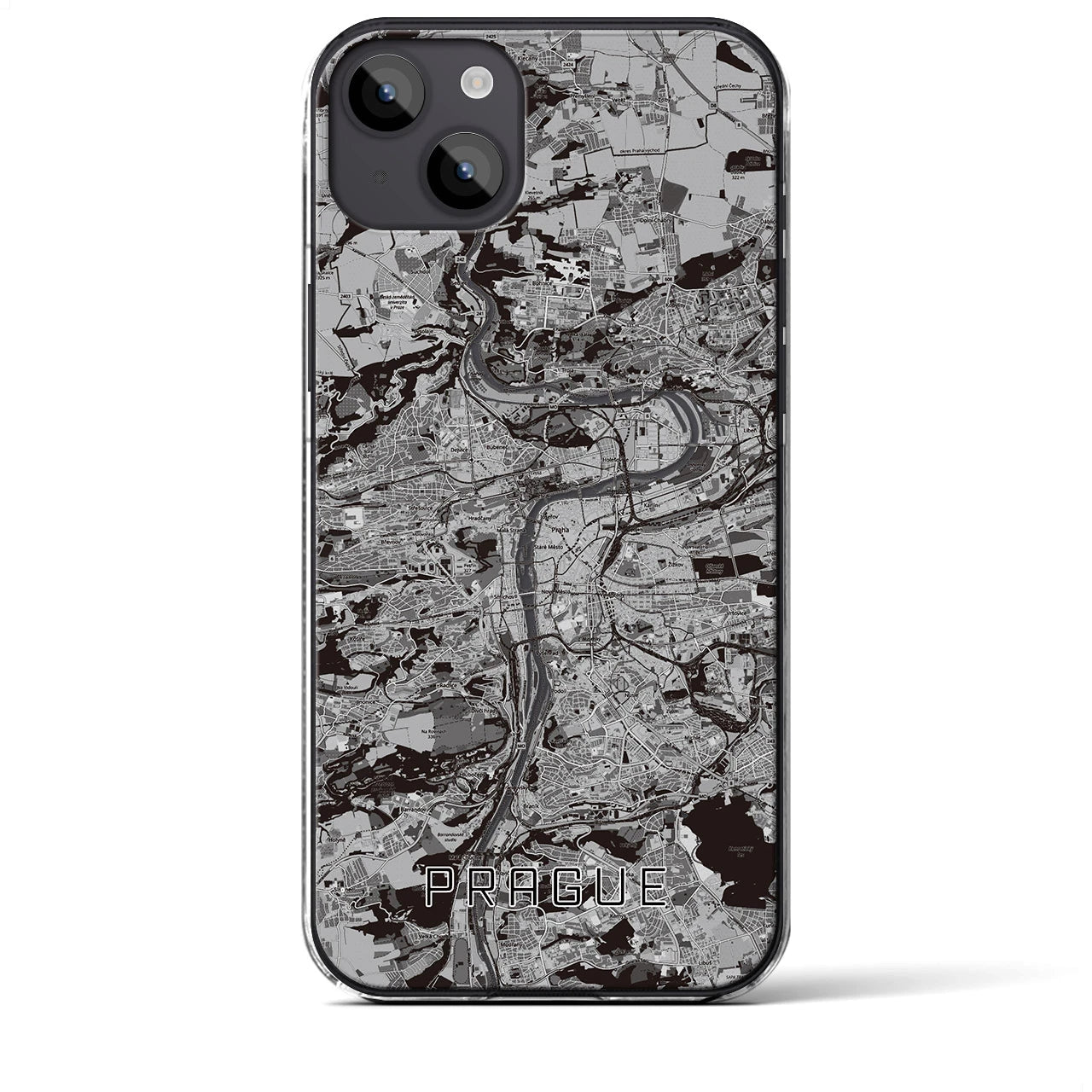 【プラハ(チェコ)】地図柄iPhoneケース(クリアタイプ)