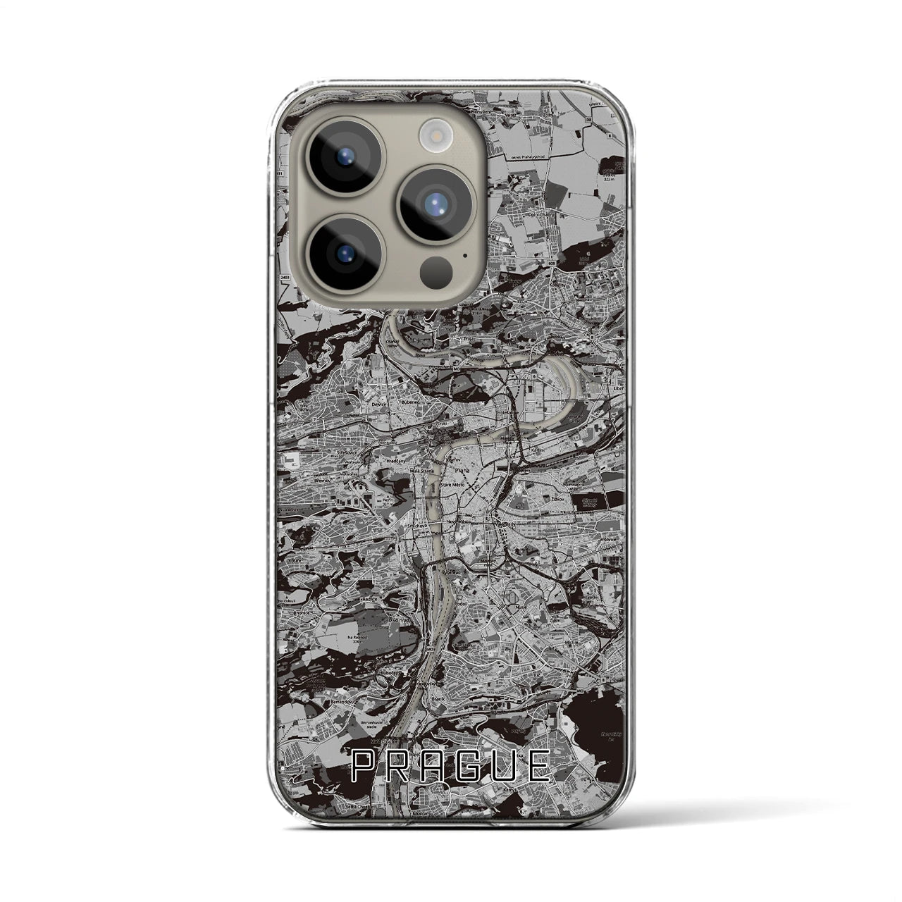 【プラハ(チェコ)】地図柄iPhoneケース(クリアタイプ)