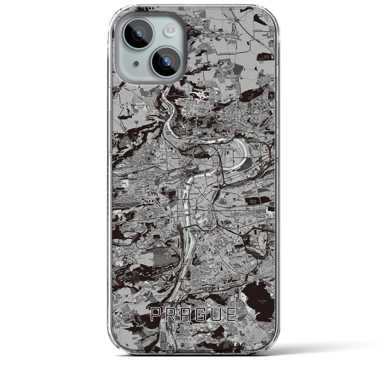 【プラハ(チェコ)】地図柄iPhoneケース(クリアタイプ)